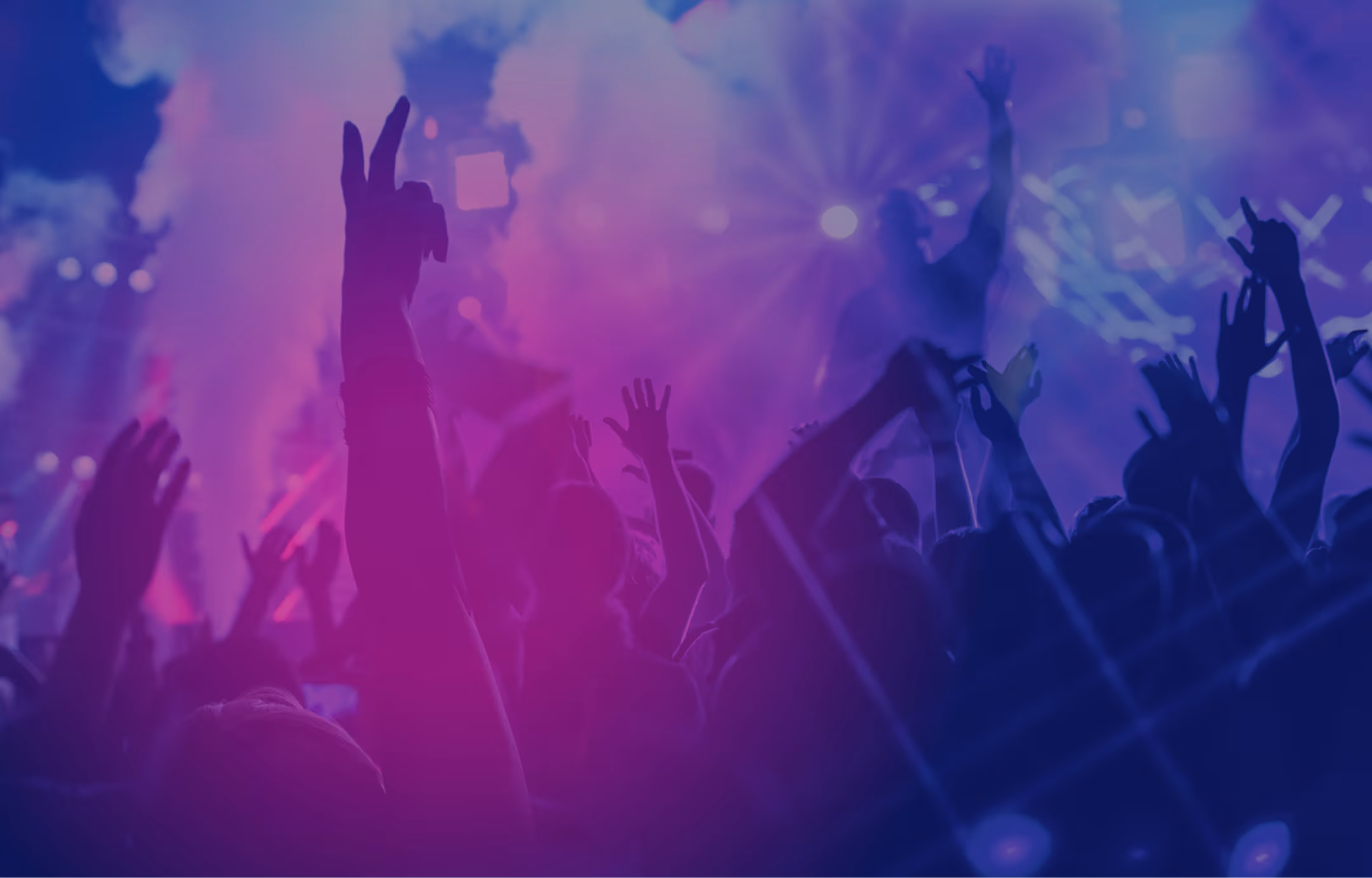 Stylized photo of a crowd at a concert